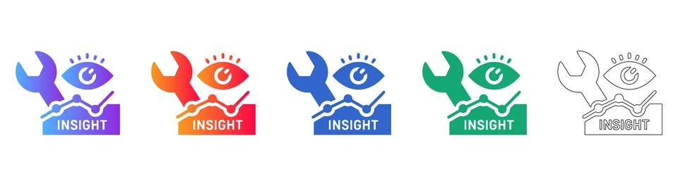 Insight Analysis and Tool Icons Stock Illustration