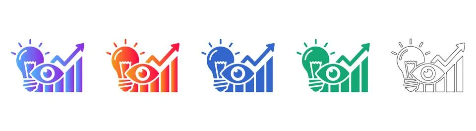 Insight and Data Visualization Icon Set Stock-Illustration