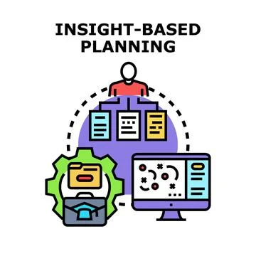 Insight based planning developing strategic business solutions Stock Illustration