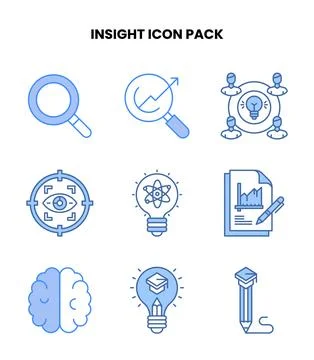Insight Blue UI Icons Pack Stock Illustration