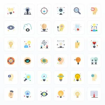 Insight Comprehensive Vector Bundle with 36 Pixel Optimized Flat 64x64 Icons Stockillustratie