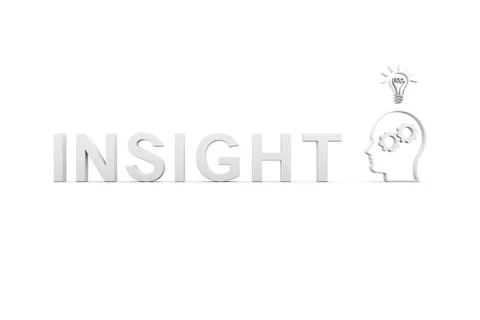 INSIGHT concept white background 3d render illustration Stock Illustration