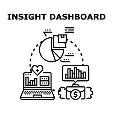 Insight dashboard concept with business data analysis Stock Illustration
