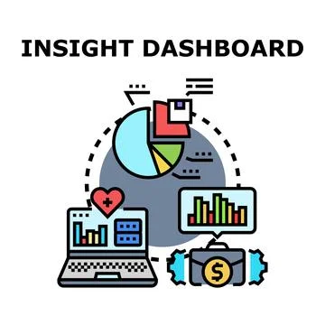 Insight dashboard concept with business data analysis Stock Illustration