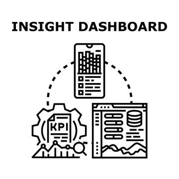Insight dashboard concept with data analytics processing Stockillustratie