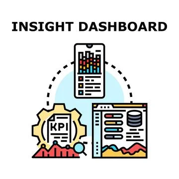 Insight dashboard concept with data analytics processing イラスト素材