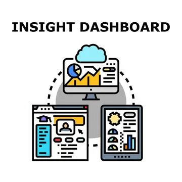 Insight dashboard displaying data analysis across multiple devices Illustrazione stock