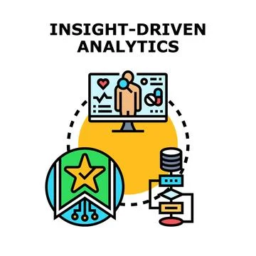 Insight driven analytics concept for business decision making Stock Illustration