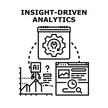 Insight driven analytics concept for business intelligence イラスト素材