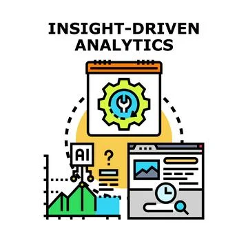 Insight driven analytics concept for business intelligence Stock Illustration