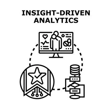 Insight driven analytics concept for business decision making Stock Illustration
