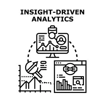 Insight driven analytics optimizing business data intelligence Stockillustratie