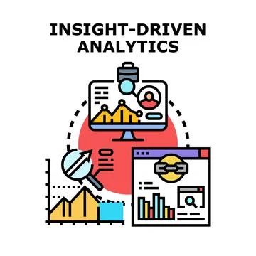 Insight driven analytics optimizing business data intelligence Stock Illustration