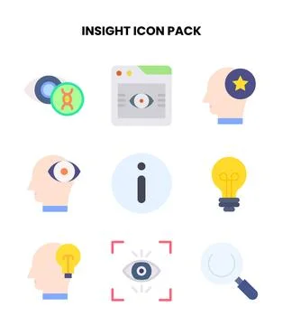 Insight Flat Bundle Icons Pack Ilustração Stock