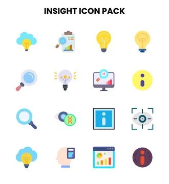 Insight Flat Graphics Icons Pack Stock Illustration