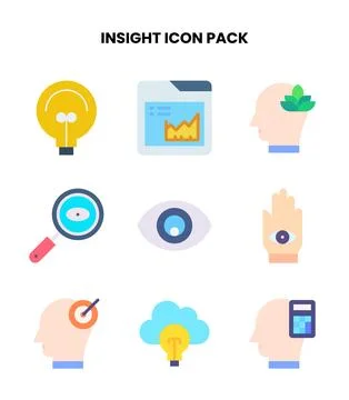 Insight Flat Icons Pack Illustrazione stock