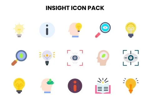 Insight Flat Icons Pack Stock Illustration