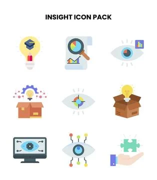 Insight Flat Set Icons Pack Stockillustratie