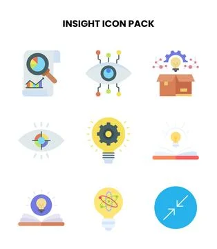 Insight Flat Set Icons Pack Stockillustratie