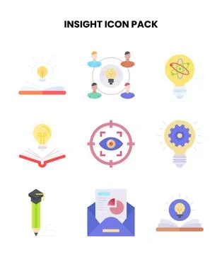 Insight Flat UI Icons Pack Stock Illustration