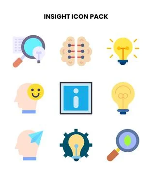Insight Flat Vector Icons Pack Stockillustratie