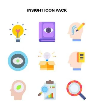 Insight Flat Vector Icons Pack Stock Illustration