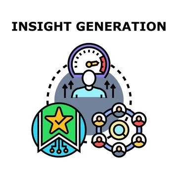 Insight generation improving business analysis and performance Stock Illustration