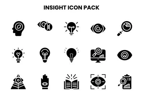 Insight Glyph Bundle Icons Pack 스톡 일러스트