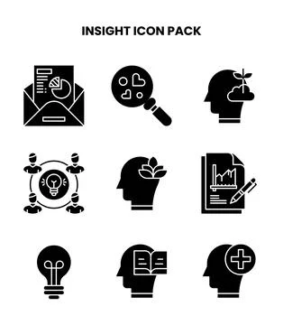 Insight Glyph Bundle Icons Pack Ilustração Stock