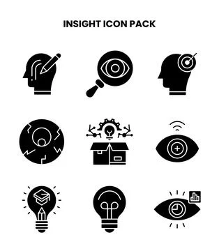Insight Glyph Bundle Icons Pack Stock Illustration