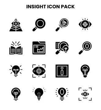 Insight Glyph Graphics Icons Pack Stock Illustration