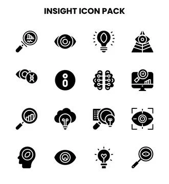 Insight Glyph Graphics Icons Pack 库存插图
