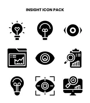 Insight Glyph Graphics Icons Pack Stock Illustration