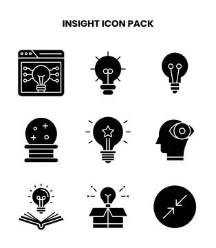 Insight Glyph Icons Pack Stock Illustration