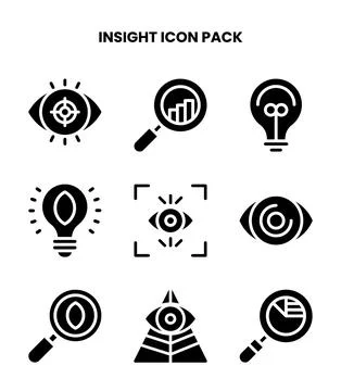 Insight Glyph Scalable Icons Pack Stock Illustration