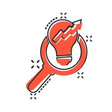 Insight icon in comic style. Bulb vector cartoon illustration on white isolat Stockillustratie