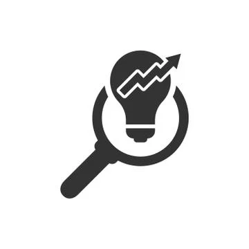 Insight icon in flat style. Bulb vector illustration on white isolated backgr Stock Illustration