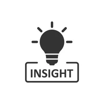 Insight icon in flat style. Bulb vector illustration on white isolated backgr Stock Illustration