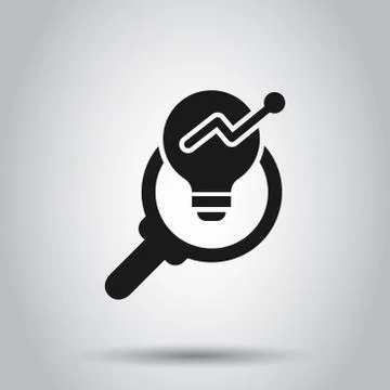 Insight icon in flat style. Bulb vector illustration on isolated background.  Illustrazione stock