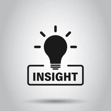 Insight icon in flat style. Bulb vector illustration on isolated background.  Stock Illustration