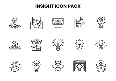 Insight Line Collection Icons Pack Stock Illustration