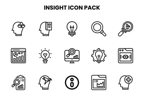 Insight Line Graphics Icons Pack Stock Illustration