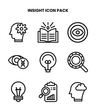 Insight Line Graphics Icons Pack Stock Illustration