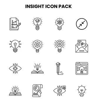 Insight Line Icons Pack Stock Illustration