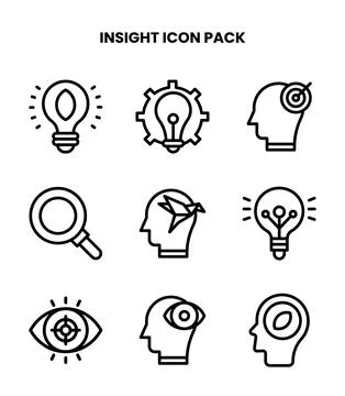 Insight Line Set Icons Pack Illustrazione stock