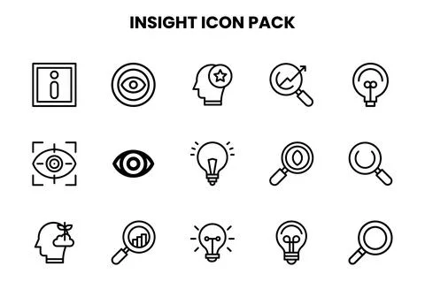 Insight Line Set Icons Pack Stock Illustration