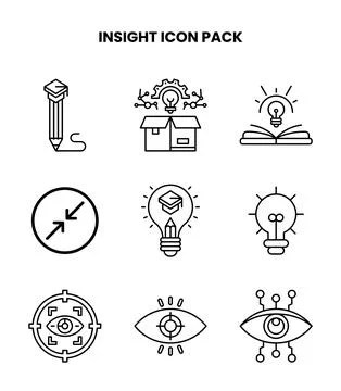 Insight Line Vector Icons Pack Stockillustratie