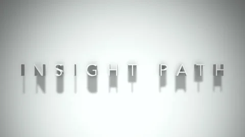 Insight path 3D title animation with shadows on a white background Stock Footage 297905367