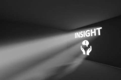 INSIGHT rays volume light concept 3d illustration Stock Illustration