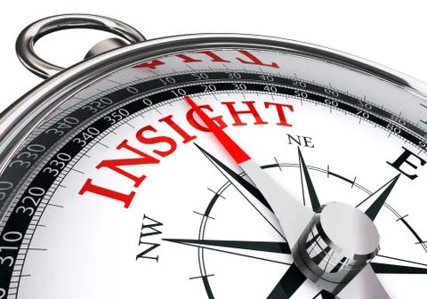 Insight red word concept compass Stock Illustration